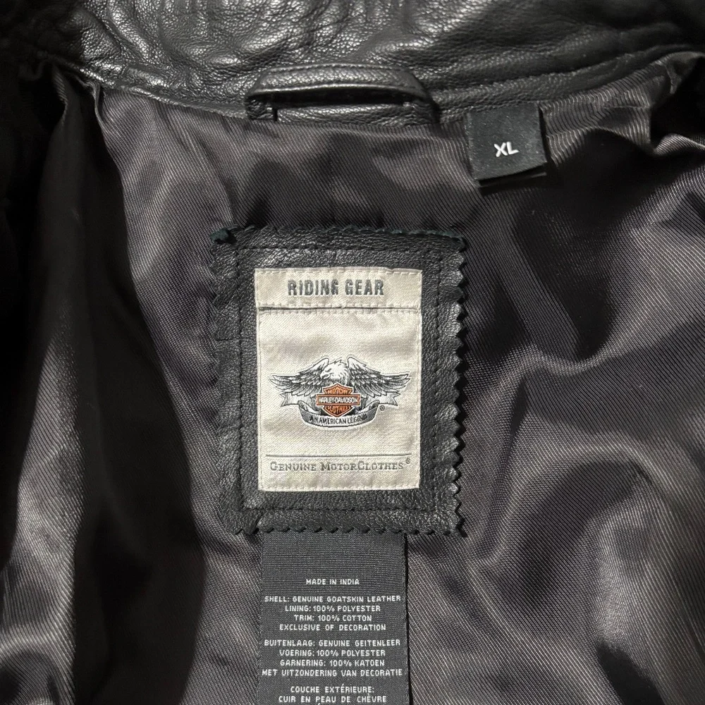 Harley-Davidson Women's Epoch Leather Jacket Black with Orange piping Size XL - Picture 3 of 16